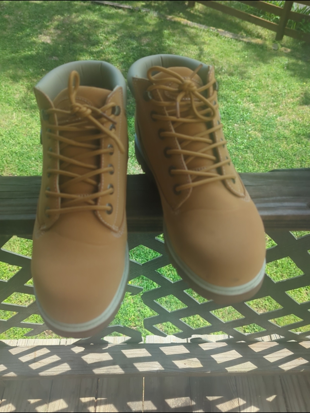 Men's Tan Work-Style Boots - Casual Lace-Up Comfort